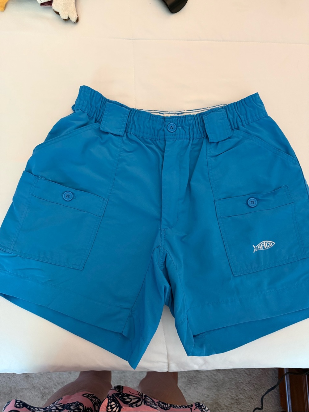 Like New AFTCO Men's Turquoise Cargo Shorts